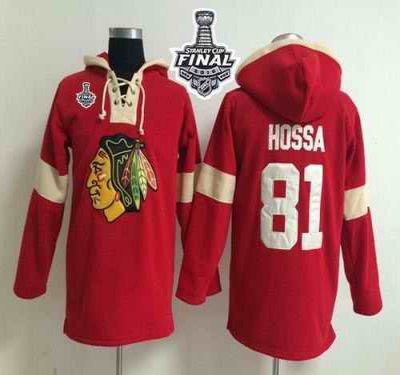 Chicago Blackhawks #81 Marian Hossa Red 2015 Stanley Cup Pullover NHL Hoodie