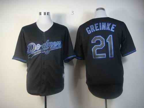 Dodgers #21 Zack Greinke Black Fashion Stitched MLB Jersey