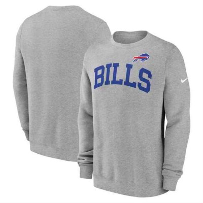 Men's Buffalo Bills Heather Grey Club Pullover Sweatshirt