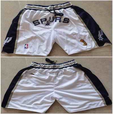 Men's San Antonio Spurs White Shorts (Run Small)