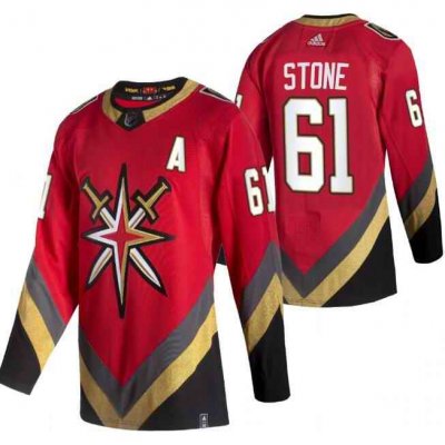 Men's Vegas Golden Knights #61 Mark Stone 2021 Reverse Retro Red Stitched NHL Jersey