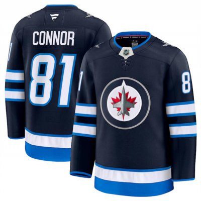 Men's Winnipeg Jets #81 Kyle Connor Navy 2024-25 Home Stitched Hockey Jersey