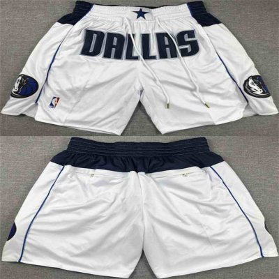 Men's Dallas Mavericks White Shorts (Run Small)