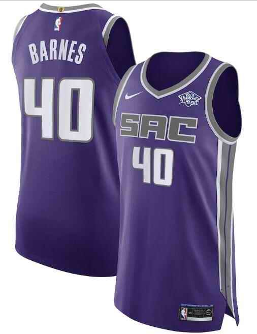 Men's Sacramento Kings #40 Harrison Barnes Purple Icon Edition Stitched Jersey