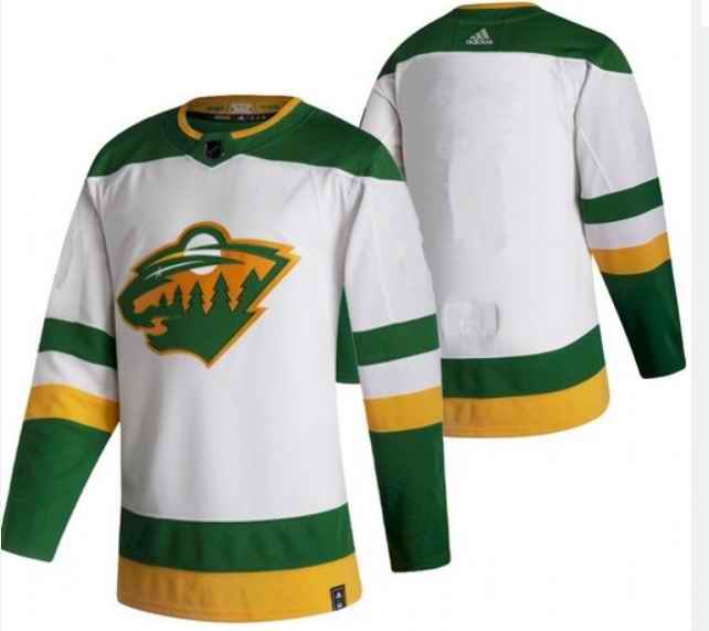 Men's Minnesota Wild 2021 White Reverse Retro Stitched Jersey