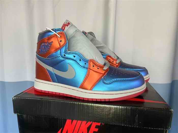 Women's Running Weapon Air Jordan 1 Blue/Orange Shoes 0419