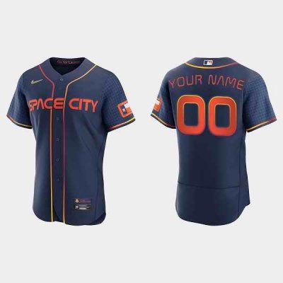 Men's Houston Astros Active Player Custom 2022 Navy City Connect Flex Base Stitched Baseball Jersey