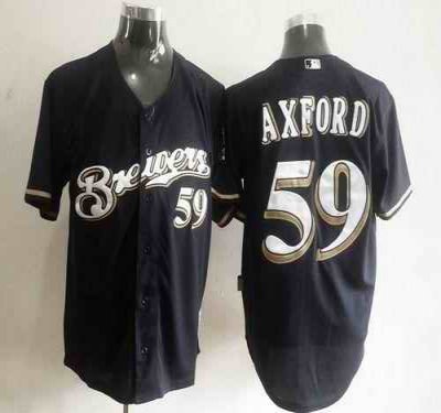 Brewers #59 John Axford Blue Cool Base Stitched MLB Jersey