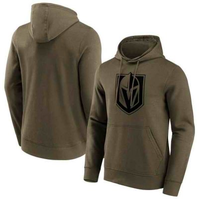 Men's Vegas Golden Knights Khaki Iconic Preferred Logo Graphic Hoodie