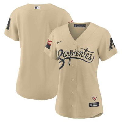 Women's Arizona Diamondbacks Blank 2021 Gold City Connect Stitched Baseball Jersey(Run Small)