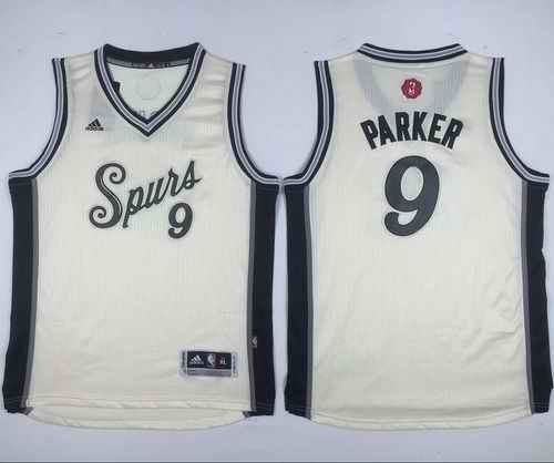 Spurs #9 Tony Parker Cream 2015-2016 Christmas Day Youth Stitched NBA Jersey