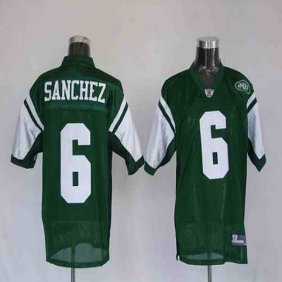 Jets #6 Mark Sanchez Green Stitched Youth NFL Jersey