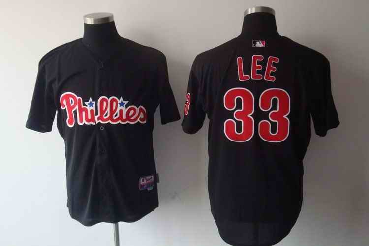 Phillies #33 Cliff Lee Black Stitched MLB Jersey