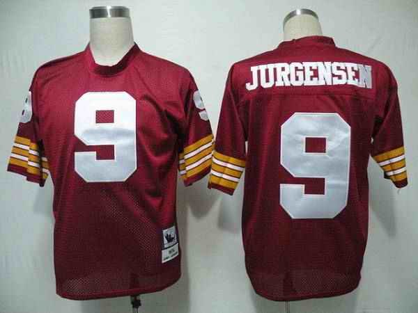 Mitchell and Ness Redskins #9 Jurgensen Red Stitched Throwback NFL Jersey