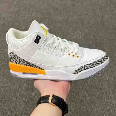 Men's Running weapon Air Jordan 3 White/Yellow Shoes 098