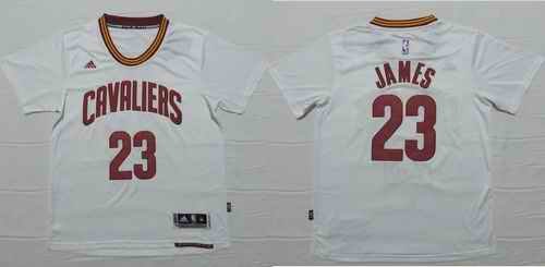 Cavaliers #23 LeBron James White Short Sleeve Stitched NBA Jersey