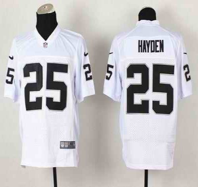 Nike Raiders #25 D.J. Hayden White Men's Stitched NFL Elite Jersey