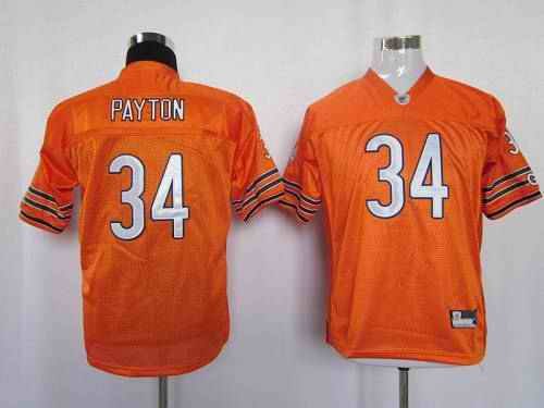 Bears #34 Walter Payton Orange Stitched Youth NFL Jersey