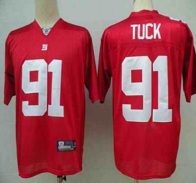 Giants #91 Justin Tuck Red Stitched Youth NFL Jersey