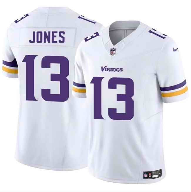 Men's Minnesota Vikings #13 Daniel Jones White 2024 F.U.S.E. Vapor Untouchable Limited Stitched Jersey