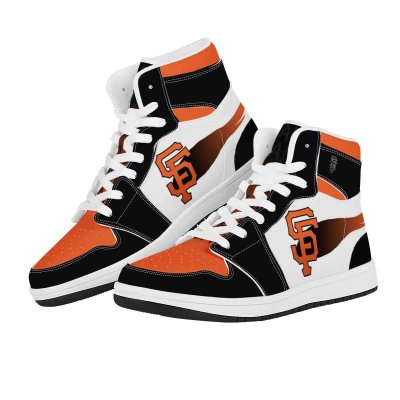 Women's San Francisco Giants High Top Leather AJ1 Sneakers 001