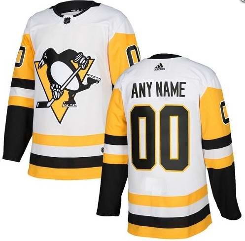 Men's Pittsburgh Penguins White Custom Name Number Size NHL Stitched Jersey