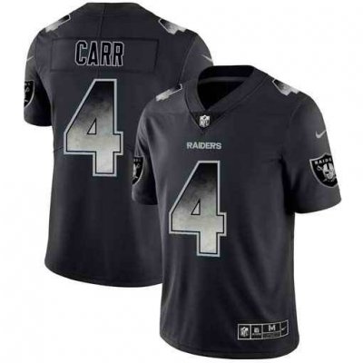 Men's Oakland Raiders #4 Derek Carr Black 2019 Smoke Fashion Limited Stitched NFL Jersey