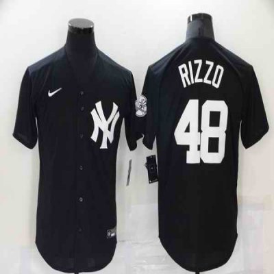 Men's New York Yankees #48 Anthony Rizzo 2021 Black Cool Base Stitched Baseball Jersey