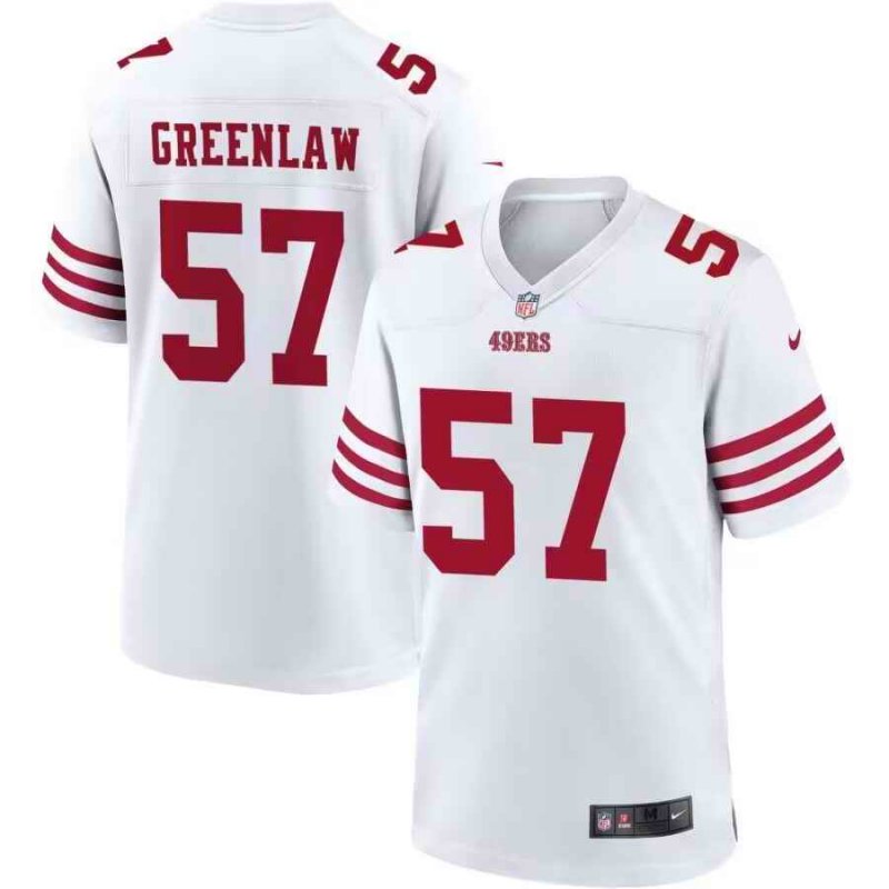 Men's San Francisco 49ers #57 Dre Greenlaw White Stitched Game Football Jersey