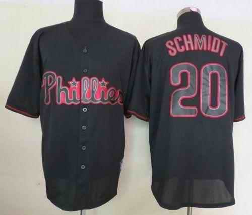 Phillies #20 Mike Schmidt Black Fashion Stitched MLB Jersey