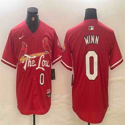 Men's St. Louis Cardinals #0 Masyn Winn Red 2024 City Connect Limited Stitched Baseball Jersey