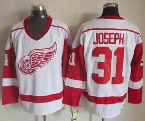 Red Wings #31 Curtis Joseph White CCM Throwback Stitched NHL Jersey