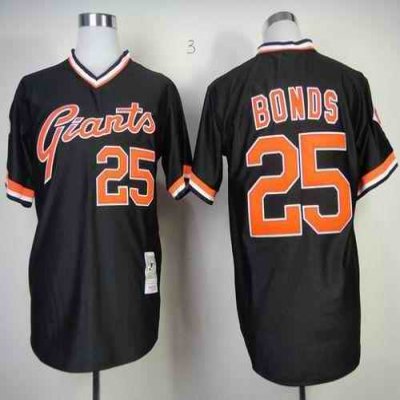 Mitchell And Ness Giants #25 Barry Bonds Black Throwback Stitched MLB Jersey