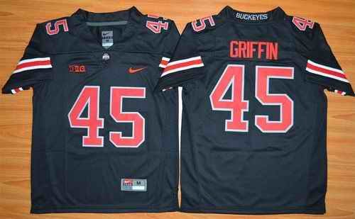 Buckeyes #45 Archie Griffin Black(Red No.) Limited Stitched Youth NCAA Jersey