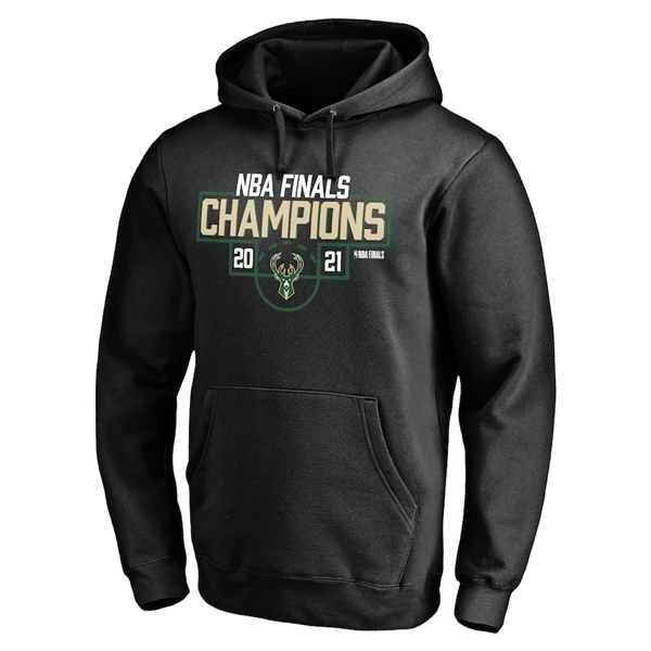 Men's Milwaukee Bucks 2021 Black Finals Champions Always Prepared Custom Pullover Hoodie