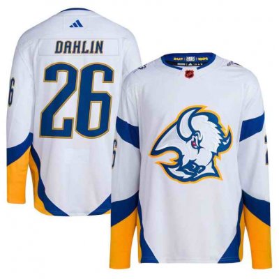 Men's Buffalo Sabres #26 Rasmus Dahlin White 2022/23 Reverse Retro Stitched Jersey