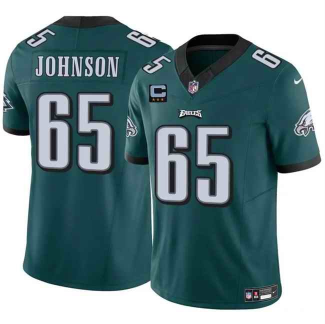 Men's Philadelphia Eagles #65 Lane Johnson Green 2024 F.U.S.E With 3-Star C Patch Vapor Untouchable Limited Stitched Football Jersey