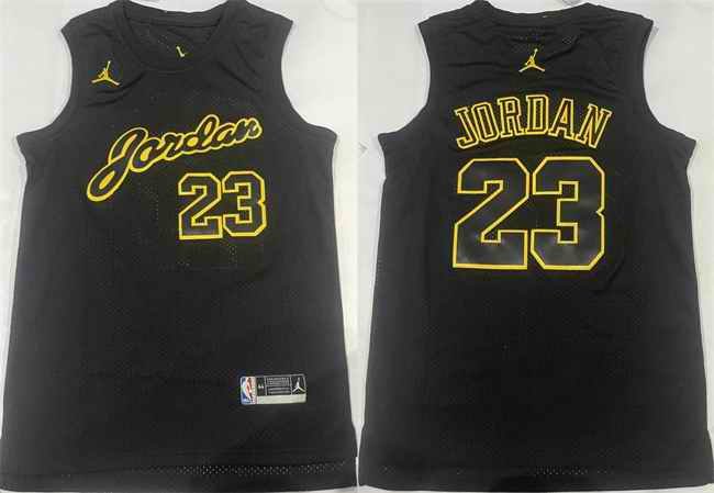 Men's Chicago Bulls #23 Michael Jordan Black Stitched Basketball Jersey