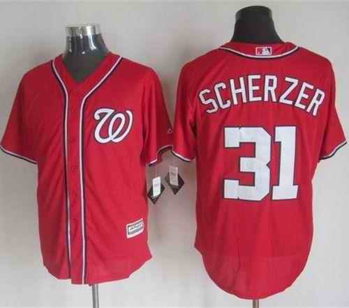 Nationals #31 Max Scherzer Red New Cool Base Stitched MLB Jersey