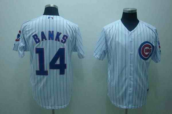 Cubs #14 Ernie Banks Stitched White MLB Jersey