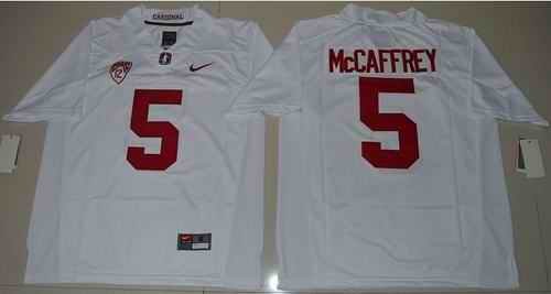 Cardinal #5 Christian McCaffrey White Stitched NCAA Jersey