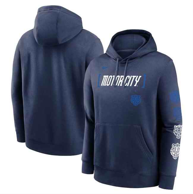 Men's Detroit Tigers Navy 2024 City Connect Club Fleece Pullover Hoodie