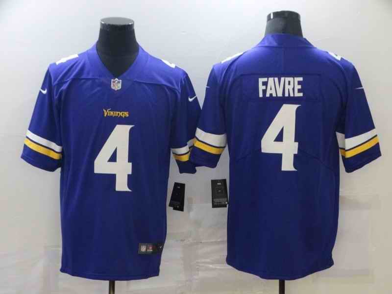 Men's Minnesota Vikings #4 Brett Favre Purple Vapor Untouchable Limited Stitched Jersey