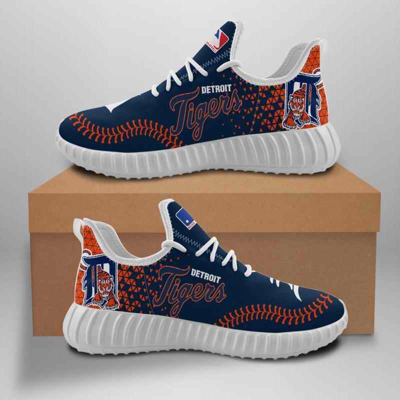 Men's Detroit Tigers Mesh Knit Sneakers/Shoes 007