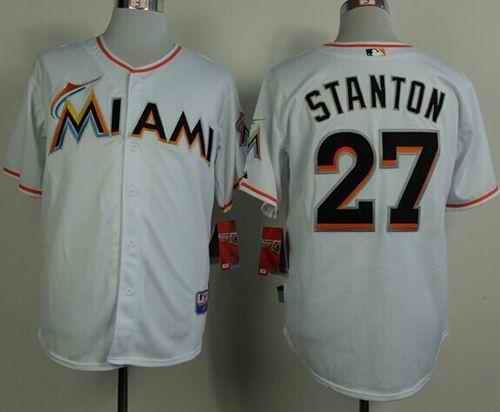 marlins #27 Giancarlo Stanton White 2012 Home Stitched MLB Jersey