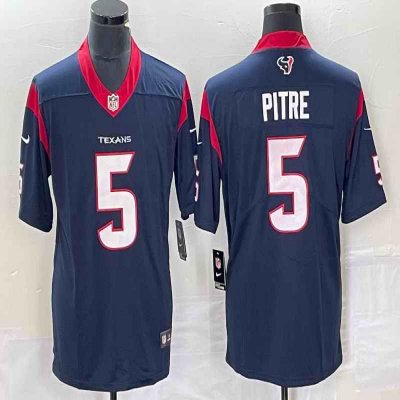 Men's Houston Texans #5 Jalen Pitre Navy Vapor Untouchable Limited Stitched Jersey