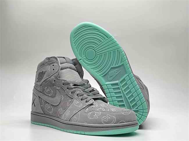 Women's Running Weapon Air Jordan 1 Grey Shoes 0447