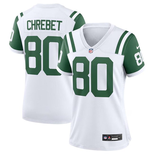 Women's New York Jets #80 Wayne Chrebet White Classic Alternate Stitched Jersey(Run Small)