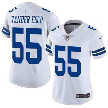 Women's Dallas Cowboys #55 Leighton Vander Esch White Vapor Untouchable Limited Stitched Jersey(Run Small'