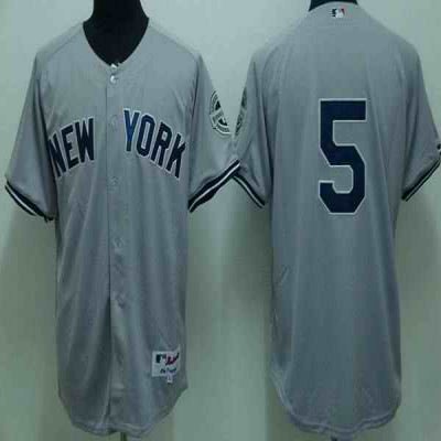 Yankees #5 Joe DiMaggio Stitched Grey MLB Jersey